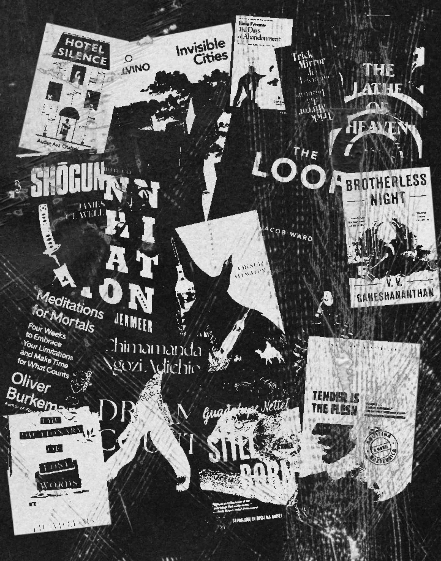 A collage of the books read in book club this year